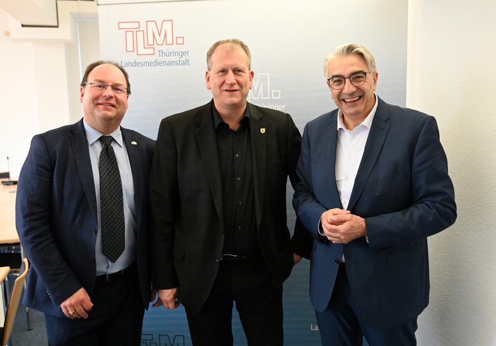 Foto (TLM) v. l.: Dr. Hardy Sieglitz (SLM), Martin Heine (MSA), Jochen Fasco (TLM)